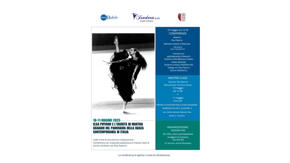 Elsa Piperno e l’eredità di Martha Graham nel panorama della danza contemporanea in Italia